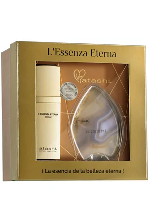 Atashi L’ESSENZA ETERNA SÉRUM ANTIEDAD ESTUCHE. Set cosmética facial. Edad: Entre 26 y 35 años, Entre 36 y 50 años, Más de 50 años. Tipo de Piel: Sensible, Todo Tipo de Pieles. Texturas: Sérum. Formulación: No Comedogénico, Sin Siliconas. Green Be