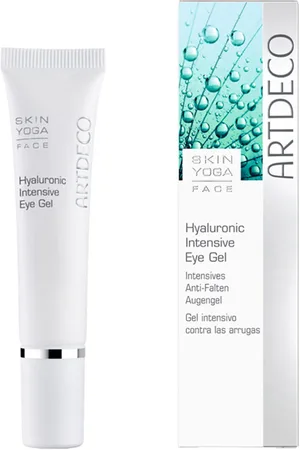 Artdeco HYALURONIC INTENSIVE EYE gel intensivo contra las arrugas. Contorno de ojos. Edad: Entre 26 y 35 años, Entre 36 y 50 años, Más de 50 años. Texturas: Gel. Tendencias: Avena, Cafeína, Ácido Hialurónico. Ingredientes: Ácido Hialurónico