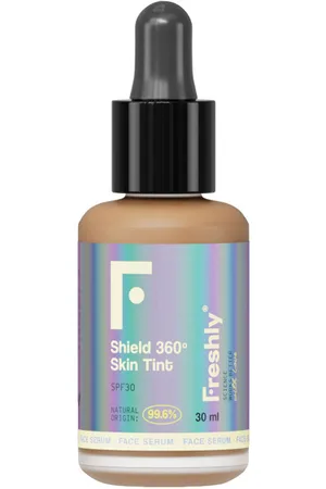 Freshly Cosmetics SHIELD 360 sérum con color SPF30. Antiarrugas y Antiedad - Antimanchas - Protector solar facial. Tipo de Piel: Todo Tipo de Pieles. Texturas: Sérum. Green Beauty: Ingredientes naturales, Vegano, Cruelty Free. Formato: Dosificador. Protecció