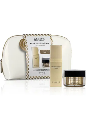 Atashi L’ESSENZA ETERNA SÉRUM ANTIEDAD ESTUCHE. Set cosmética facial. Edad: Entre 36 y 50 años, Más de 50 años. Tipo de Piel: Sensible, Todo Tipo de Pieles. Texturas: Sérum. Formulación: No Comedogénico, Sin Siliconas. Green Beauty: Ingredientes n