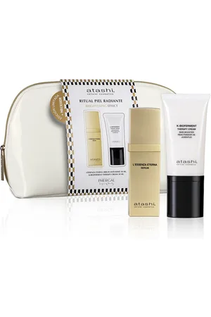 Atashi L’ESSENZA ETERNA SÉRUM ANTIEDAD ESTUCHE. Set cosmética facial. Edad: Entre 36 y 50 años, Más de 50 años. Tipo de Piel: Sensible, Todo Tipo de Pieles. Texturas: Sérum. Formulación: No Comedogénico, Sin Siliconas. Green Beauty: Ingredientes n