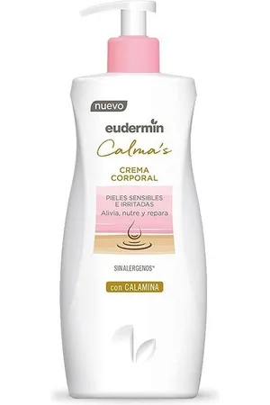 Eudermin CALMA’S CREMA corporal. Hidratante corporal. Tipo de Piel: Seca, Sensible. Texturas: Crema. Green Beauty: Ingredientes naturales. Formato: Dosificador