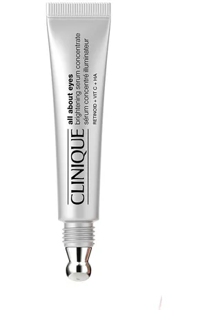 Clinique ALL ABOUT EYES sérum iluminador concentrado. Anti ojeras y bolsas de ojos. Texturas: Sérum. Formato: Dosificador. Formulación: Sin Fragancia. Ingredientes: Vitamina C, Retinol, Ácido Hialurónico. Tendencias: Retinol, Ácido Hialurónico, Vita