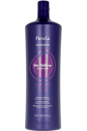 Fanola NO YELLOW EXTRA shampoo. Champú color - Protección grises-blancos. Tipo de Cabello: Cabello Teñido, Cabello con Mechas, Cabello Rubio. Texturas: Espuma/Mousse. Formato: Dosificador