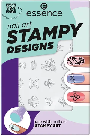 Essence STAMPY DESIGNS plantillas para estampado de uñas. Accesorios de maquillaje. Green Beauty: Vegano, Cruelty Free