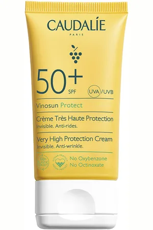Caudalie VINOSUN crema de muy alta protección SPF50+. Protector solar facial. Edad: Entre 26 y 35 años, Entre 36 y 50 años, Más de 50 años, De 3 a 6 años. Tipo de Piel: Sensible, Todo Tipo de Pieles. Texturas: Crema. Formulación: Sin Parabenos, Sin