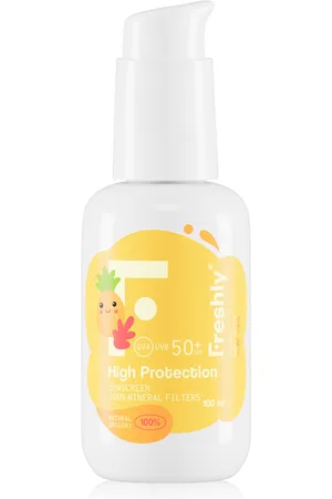 Freshly Cosmetics HIGH PROTECTION crema solar para bebés y niños SPF50+. Protectores solares - Protector solar facial - Protector solar corporal. Tipo de Piel: Sensible, Atópica. Formulación: Sin Parabenos, Sin Siliconas. Formato: Dosificador. Tendencias: Al