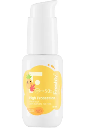 Freshly Cosmetics HIGH PROTECTION crema solar para bebés y niños SPF50+. Protectores solares - Protector solar facial - Protector solar corporal. Tipo de Piel: Sensible, Atópica. Formulación: Sin Parabenos, Sin Siliconas. Formato: Dosificador. Tendencias: Al