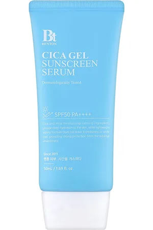 Benton CICA GEL sunscreen serum. Protector solar facial. Tipo de Piel: Sensible, Todo Tipo de Pieles. Texturas: Gel. Tendencias: Centella asiática, Ácido Hialurónico. Ingredientes: Centella asiática, Ácido Hialurónico