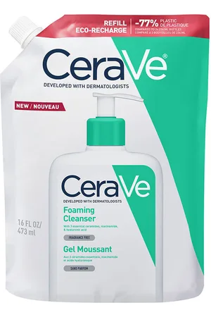 Cerave GEL LIMPIADOR espumoso recarga. Gel de baño. Tipo de Piel: Grasa, Normal. Texturas: Espuma/Mousse. Formulación: Hipoalergénico, Sin Fragancia. Green Beauty: Packaging sostenible, Recarga y rellenable