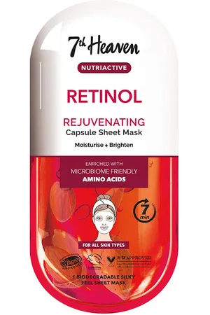 7th Heaven RETINOL mascarilla. Antiarrugas y Antiedad - Mascarilla Facial. Tendencias: Retinol. Green Beauty: Vegano, Cruelty Free. Ingredientes: Retinol