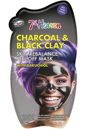 7th Heaven PEEL-OFF CHARCOAL & BLACK CLAY carbón y arcilla negra. Tratamiento Acné, Poros y puntos negros - Mascarilla Facial. Tendencias: Carbón. Green Beauty: Vegano