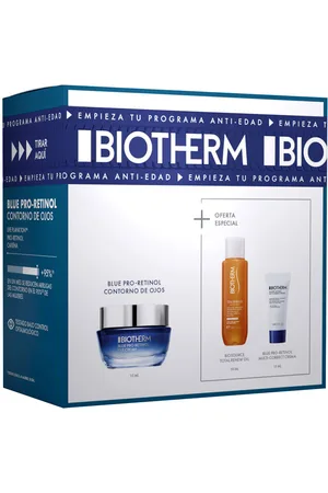 Biotherm BLUE PRO-RETINOL CONTORNO DE OJOS ESTUCHE. Set cosmética facial. Edad: Entre 26 y 35 años, Entre 36 y 50 años, Más de 50 años. Tipo de Piel: Todo Tipo de Pieles. Texturas: Crema. Green Beauty: Vegano
