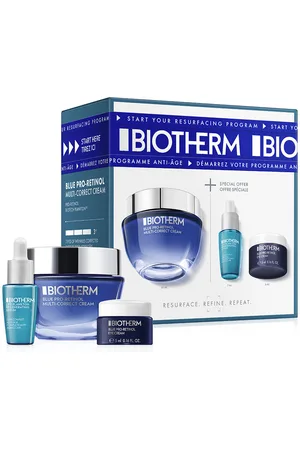 Biotherm BLUE PRO-RETINOL MULTI-CORRECT CREMA ESTUCHE. Set cosmética facial. Edad: Entre 36 y 50 años. Tipo de Piel: Todo Tipo de Pieles. Texturas: Crema. Green Beauty: Ingredientes naturales. Tendencias: Retinol, Ácido Hialurónico, Niacinamida. Ing