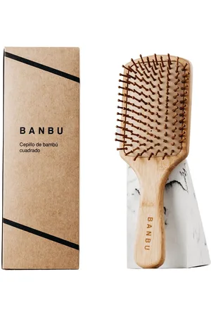 Banbu CEPILLO PELO cuadrado. Cepillo para el pelo. Green Beauty: Vegano, Packaging sostenible, Cruelty Free, Zero Waste