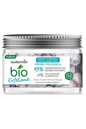 Eudermin BIO EXFOLIANTE corporal tarro. Exfoliante corporal. Tipo de Piel: Sensible, Todo Tipo de Pieles. Texturas: Loción. Green Beauty: Ingredientes naturales