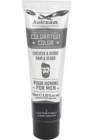 Hairgum COLORATION tinte para barba y cabello. Cuidado de la barba - Tintes de pelo. Tonos: 3 Castaño Oscuro