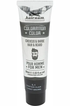 Hairgum COLORATION tinte para barba y cabello. Cuidado de la barba - Tintes de pelo. Tonos: 5 Castaño Claro