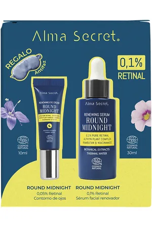 Alma Secret ROUND MIDNIGHT ESTUCHE. Set cosmética facial. Edad: Entre 36 y 50 años, Más de 50 años. Tipo de Piel: Todo Tipo de Pieles. Tratamiento: Noche. Texturas: Sérum. Formato: Dosificador. Tendencias: Retinol, Niacinamida. Green Beauty: Vegano, Cr