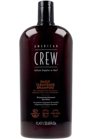 American Crew DAILY SHAMPOO. Champú brillo - Champú hidratante. Tipo de Cabello: Cabello Graso. Green Beauty: Ingredientes naturales, Vegano. Formulación: Sin Siliconas