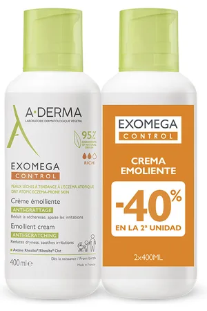 A-derma EXOMEGA CONTROL crema emoliente pack. Tratamiento Facial Hidratante. Tipo de Piel: Seca, Sensible, Atópica. Texturas: Crema. Green Beauty: Ingredientes naturales. Propiedades: Calmante, Hidratante. Formulación: Sin Fragancia. Producto de Pa