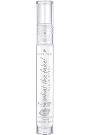 Essence WHAT THE FAKE! GLASS SHINE brillo de labios voluminizador. Brillo de labios. Formulación: Sin Parabenos. Tendencias: Ácido Hialurónico. Color: Transparente. Ingredientes: Ácido Hialurónico