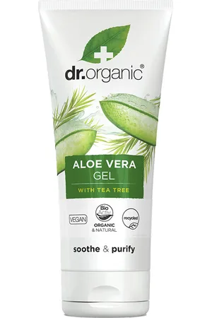Dr Organic ALOE VERA gel con arbol del té. Hidratante corporal. Tipo de Piel: Seca, Normal. Texturas: Gel. Tendencias: Aloe Vera, Árbol de té. Ingredientes: Aloe Vera. Green Beauty: Vegano, Cruelty Free