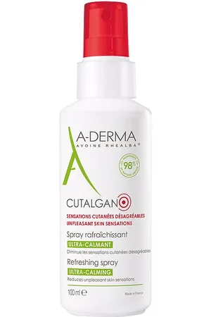 A-derma CUTALGAN spray refrescante ultracalmante. Tratamiento Facial Hidratante. Tipo de Piel: Todo Tipo de Pieles. Green Beauty: Ingredientes naturales, Vegano. Propiedades: Calmante. Formato: Spray. Formulación: Sin Fragancia. Producto de Parafar