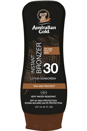 Australian Gold LOTION SUNSCREEN with bronzer SPF30. Protector solar corporal. Tipo de Piel: Sensible, Todo Tipo de Pieles. Texturas: Loción. Formulación: Sin Parabenos, Sin Alcohol. Otras Características: Waterproof. Protección SPF: Alta SPF 30. Green Bea
