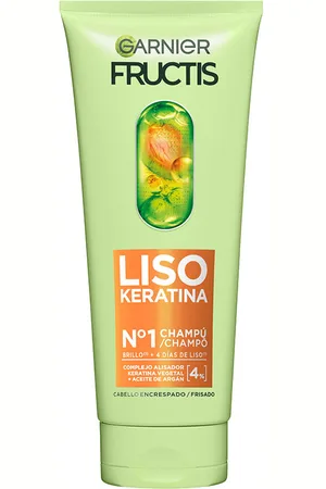 Garnier FRUCTIS Nº1 champú liso keratina. Champú alisador - Champú con keratina. Green Beauty: Ingredientes naturales, Vegano. Tendencias: Keratina