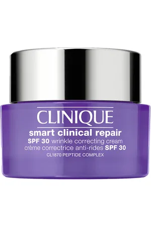 Clinique SMART CLINICAL crema antiarrugas SPF30. Cremas Antiarrugas y Antiedad. Edad: Entre 26 y 35 años, Entre 36 y 50 años, Más de 50 años. Tipo de Piel: Sensible, Todo Tipo de Pieles. Tratamiento: Día. Texturas: Crema. Formulación: No Comedogénic