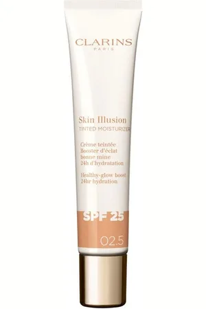 Clarins SKIN ILLUSION TINTED MOISTURIZER tratamiento antiedad con color efecto glow SPF25. Tratamiento Facial Hidratante - Antiarrugas y Antiedad - Efecto flash. Tipo de Piel: Todo Tipo de Pieles. Texturas: Crema. Tendencias: Ácido Hialurónico. Pro