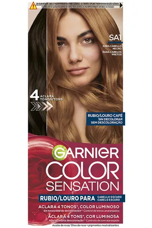 Garnier Color Sensation tinte rubio luminoso sin decoloración para cabello oscuro. Tintes de pelo