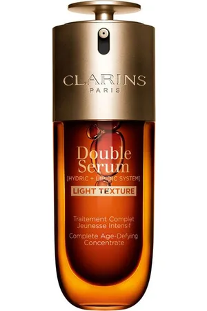 Clarins DOUBLE SERUM light texture. Tratamiento Facial Hidratante - Antiarrugas y Antiedad. Edad: Entre 26 y 35 años, Entre 36 y 50 años, Más de 50 años. Tipo de Piel: Todo Tipo de Pieles. Texturas: Sérum. Green Beauty: Ingredientes naturales. Form