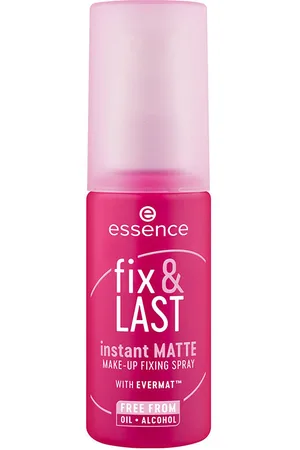 Essence INSTANT MATTE FIX & LAST spray fijador de maquillaje. Fijador de maquillaje. Formulación: Sin Alcohol. Formato: Spray. Green Beauty: Vegano, Cruelty Free