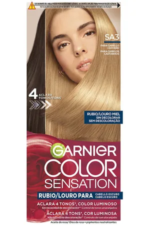 Garnier Color Sensation tinte rubio luminoso sin decoloración para cabello oscuro. Tintes de pelo