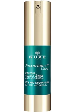 Nuxe NUXURIANCE® ULTRA contorno de ojos y labios. Anti ojeras y bolsas de ojos - Contorno de labios. Edad: Entre 36 y 50 años. Tipo de Piel: Todo Tipo de Pieles. Texturas: Crema. Formulación: Sin Parabenos. Formato: Dosificador. Producto de Para