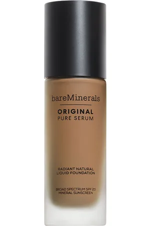 bareMinerals ORIGINAL PURE SERUM liquid foundation. Base de maquillaje. Tipo de Piel: Sensible, Todo Tipo de Pieles. Texturas: Sérum. Formulación: No Comedogénico, Sin Siliconas, Sin Fragancia. Green Beauty: Ingredientes naturales, Vegano, Cruelty Free.