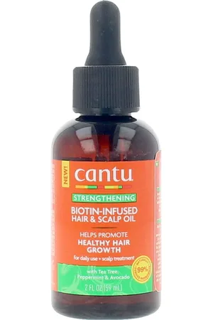 Cantu BIOTIN-INFUSED hair & scalp oil. Tratamiento antiencrespamiento - Tratamiento brillo - Definición de rizos afro. Texturas: Aceite. Green Beauty: Ingredientes naturales. Formato: Dosificador. Tendencias: Aguacate, Biotina