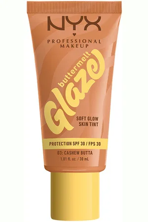 Nyx Professional Make Up BUTTERMELT GLAZE protector solar tint + SPF30. Tratamiento Facial Hidratante - Iluminador. Tendencias: Karité, Niacinamida. Protección SPF: Alta SPF 30. Green Beauty: Vegano, Cruelty Free. Ingredientes: Niacinamida