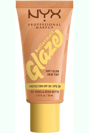 Nyx Professional Make Up BUTTERMELT GLAZE protector solar tint + SPF30. Tratamiento Facial Hidratante - Iluminador. Tendencias: Karité, Niacinamida. Protección SPF: Alta SPF 30. Green Beauty: Vegano, Cruelty Free. Ingredientes: Niacinamida