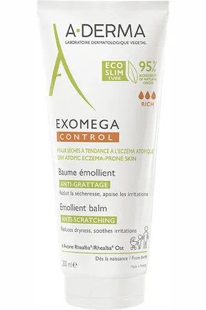 A-derma EXOMEGA CONTROL bálsamo emoliente. Cremas para bebés - Hidratante corporal. Tipo de Piel: Seca, Sensible, Atópica. Texturas: Bálsamo. Green Beauty: Ingredientes naturales. Propiedades: Calmante, Hidratante. Formulación: Sin Fragancia. Produ