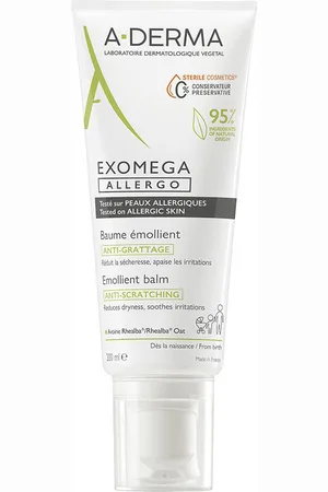 A-derma EXOMEGA ALLERGO bálsamo emoliente. Tratamiento Facial Hidratante. Edad: Entre 18 y 25 años, Entre 26 y 35 años, Entre 36 y 50 años, Más de 50 años, Menos de 18 años. Tipo de Piel: Seca, Sensible, Atópica. Texturas: Crema. Green Beauty: Ingr