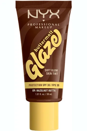 Nyx Professional Make Up BUTTERMELT GLAZE protector solar tint + SPF30. Tratamiento Facial Hidratante - Iluminador. Tendencias: Karité, Niacinamida. Protección SPF: Alta SPF 30. Green Beauty: Vegano, Cruelty Free. Ingredientes: Niacinamida