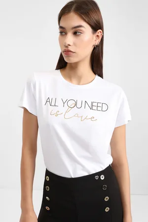Please Camiseta estampada de 100 % algodón