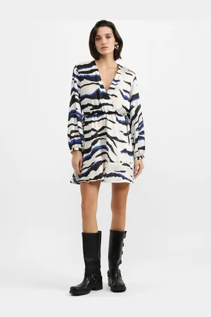 Please Vestido corto con escote en v y mangas largas