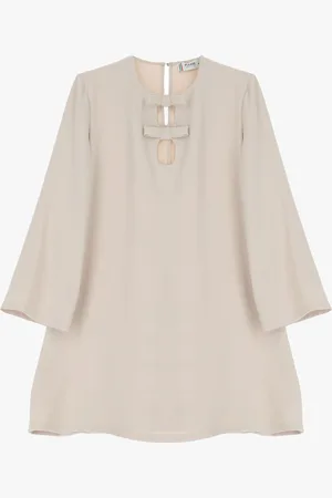 Please Vestido corto con aberturas frontales