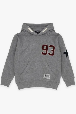 Please Sudadera de niño de algodón con capucha y aplicaciones