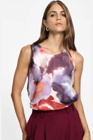 Please Top sin mangas con estampado floral