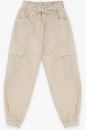 Please Pantalón baggy de niña con bordes elásticos y bolsillos